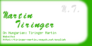 martin tiringer business card